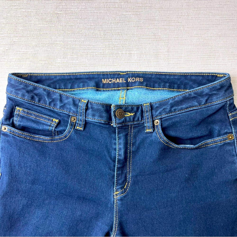 Micheal Kors mid rise Size 6 cotton stretch jeans dark wash - Picture 5 of 6